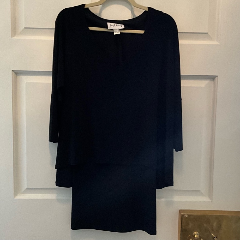 Joseph Ribkoff Classic Black Overlay Top Tunic SZ-10